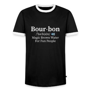 Bour-bon Magic Brown Water For Fun People Whiskey - Männer Kontrast-T-Shirt - Schwarz/Weiß - Vorne - AI Model Female 172 light (172cm) & AI Model Male 178 light (178cm)