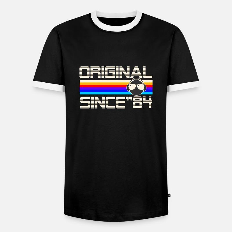 Seit 84 - Männer Kontrast-T-Shirt - Schwarz/Weiß