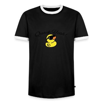 Femmes Quak Yeah Funny Duck - T-shirt contrasté Homme - noir/blanc - Devant - AI Model Female 172 light (172cm) & AI Model Male 178 light (178cm)
