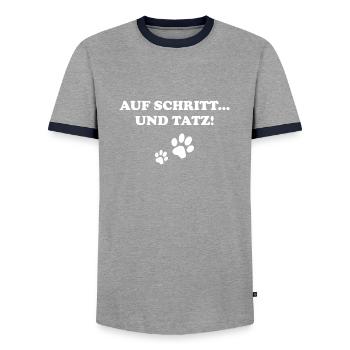 Auf Schritt Und Tatz - Männer Kontrast-T-Shirt - Grau/Navy  - Vorne - AI Model Female 172 light (172cm) & AI Model Male 178 light (178cm)