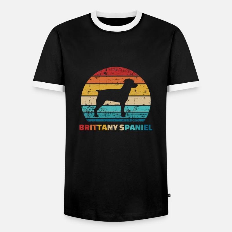 Brittany Spaniel - Männer Kontrast-T-Shirt - Schwarz/Weiß