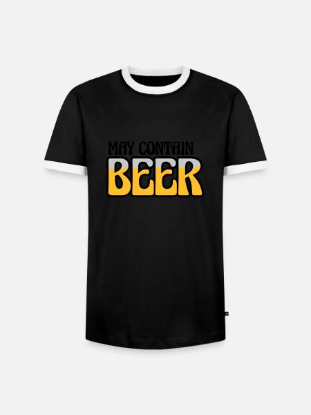 Logo May Contain Beer - Men's Ringer Shirt - black/white