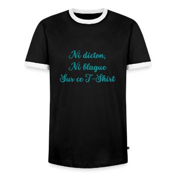 Ni dicton ni blague sur ce T-Shirt - T-shirt contrasté Homme - noir/blanc - Devant - AI Model Female 172 light (172cm) & AI Model Male 178 light (178cm)