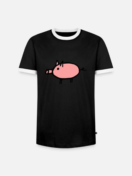 Pig - Men's Ringer Shirt - black/white