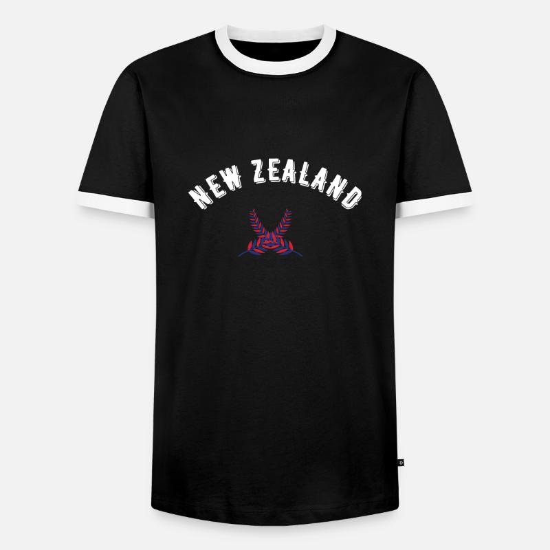 Neuseeland - Männer Kontrast-T-Shirt - Schwarz/Weiß