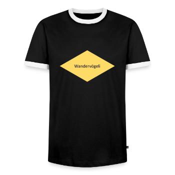 Wandervögeli - Männer Kontrast-T-Shirt - Schwarz/Weiß - Vorne - AI Model Female 172 light (172cm) & AI Model Male 178 light (178cm)
