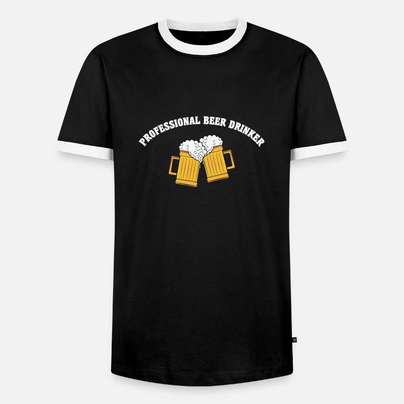 Professional beer drinker - Men's Ringer Shirt - black/white