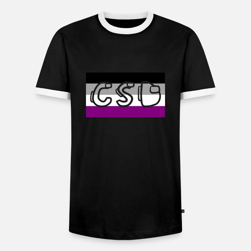 asexuell pride csd - Männer Kontrast-T-Shirt - Schwarz/Weiß