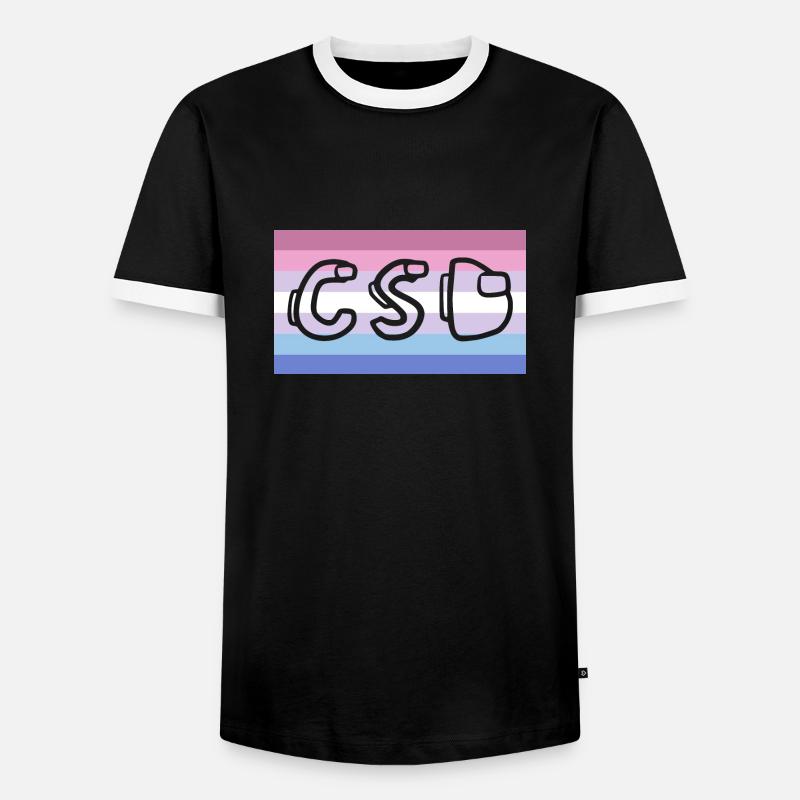 bigender pride CSD - Männer Kontrast-T-Shirt - Schwarz/Weiß