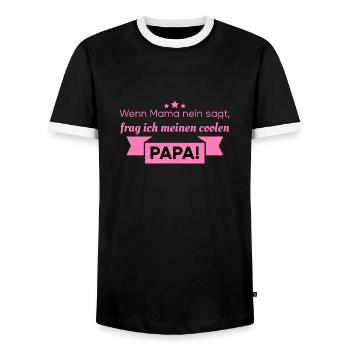 Lustige Sprüche cooler Papa - Männer Kontrast-T-Shirt - Schwarz/Weiß - Vorne - AI Model Female 172 light (172cm) & AI Model Male 178 light (178cm)