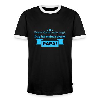 Lustige Sprüche - cooler Papa - Männer Kontrast-T-Shirt - Schwarz/Weiß - Vorne - AI Model Female 172 light (172cm) & AI Model Male 178 light (178cm)