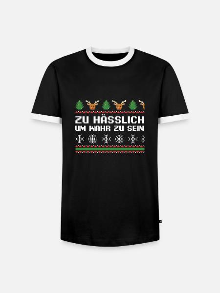 Weihnachtsmann Weihnachtsfest Ugly Christmas - Männer Kontrast-T-Shirt - Schwarz/Weiß