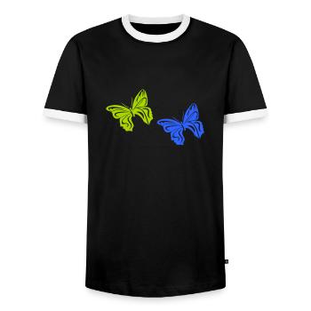 Papillon 2 - T-shirt contrasté Homme - noir/blanc - Devant - AI Model Female 172 light (172cm) & AI Model Male 178 light (178cm)