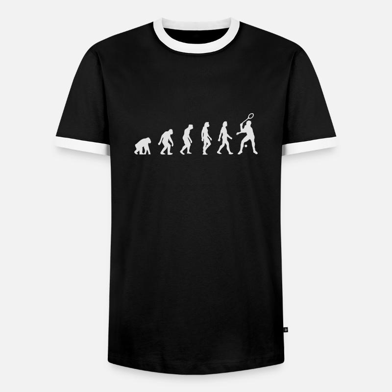 Die Evolution von Squash - Männer Kontrast-T-Shirt - Schwarz/Weiß