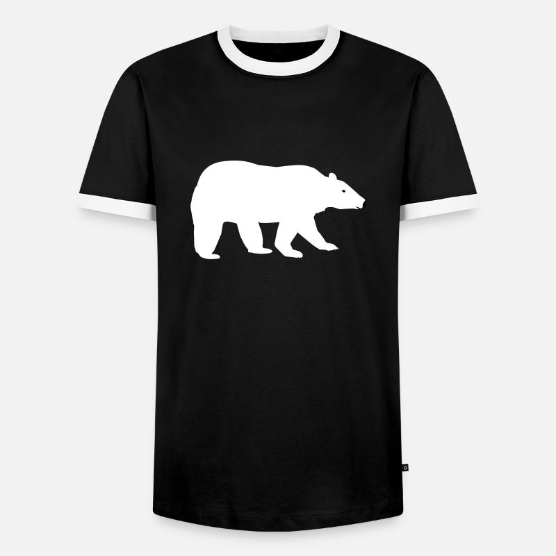 polar bear - Men's Ringer Shirt - black/white