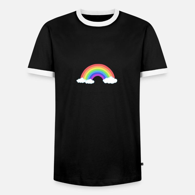 Regenbogen - Männer Kontrast-T-Shirt - Schwarz/Weiß