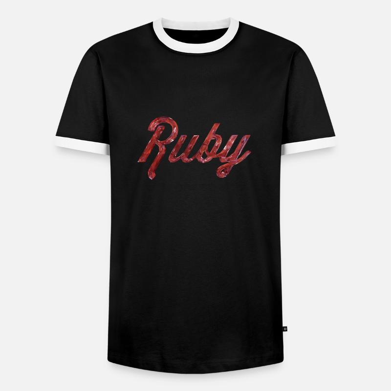 Ruby Stilisierter Text - Männer Kontrast-T-Shirt - Schwarz/Weiß