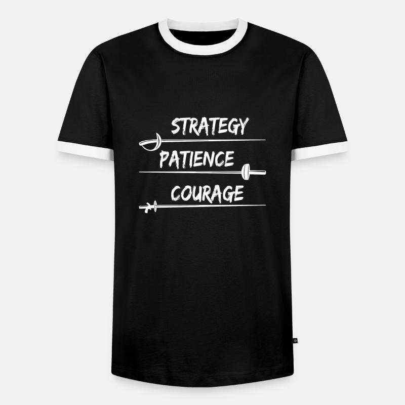 Fechten - Männer Kontrast-T-Shirt - Schwarz/Weiß