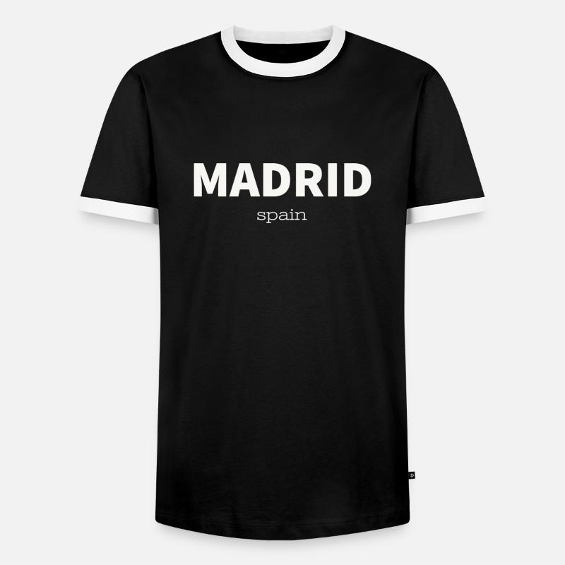 MADRID - Männer Kontrast-T-Shirt - Schwarz/Weiß