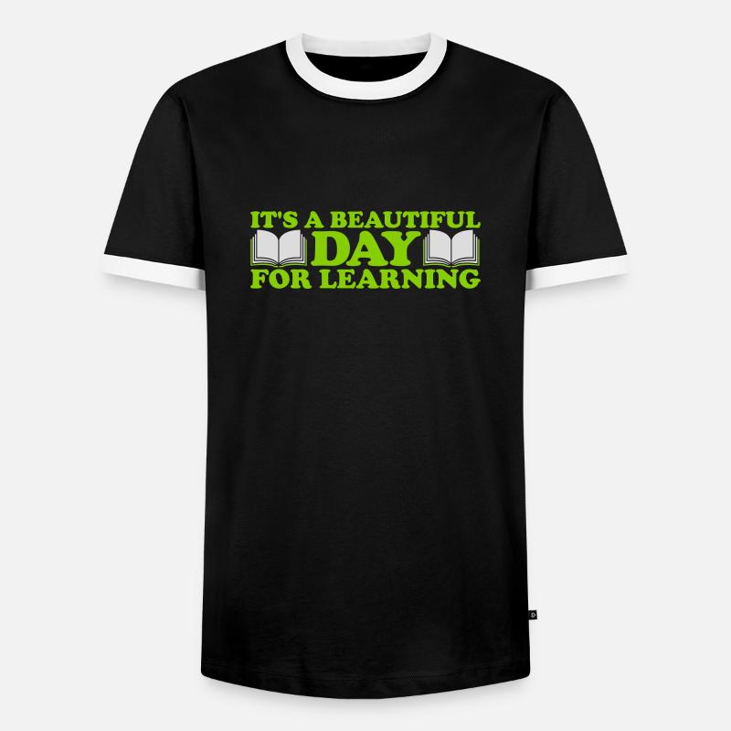 beautiful day for learning - Männer Kontrast-T-Shirt - Schwarz/Weiß