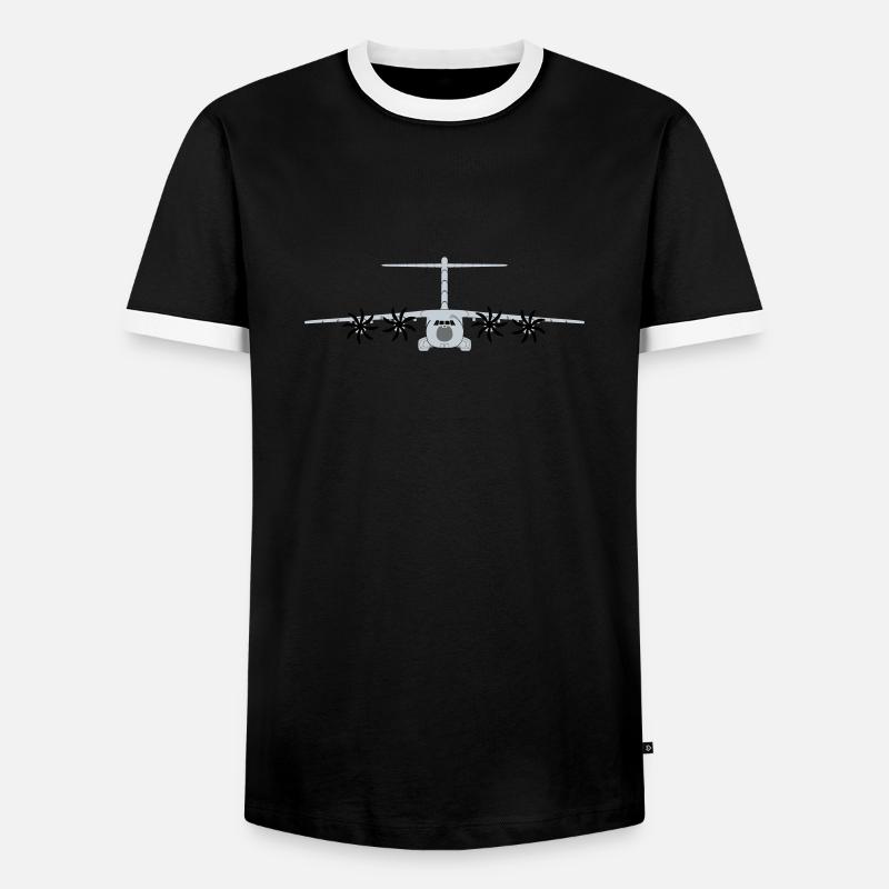 A400M grey - Men's Ringer Shirt - black/white