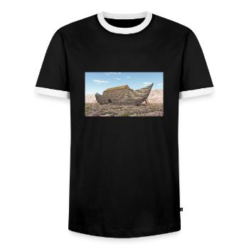 Arche Noah, Bibel, Religion - Männer Kontrast-T-Shirt - Schwarz/Weiß - Vorne - AI Model Female 172 light (172cm) & AI Model Male 178 light (178cm)