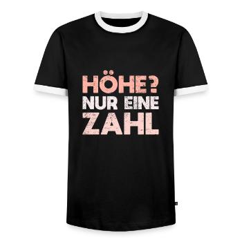 Höhe? Nur Eine Zahl - Männer Kontrast-T-Shirt - Schwarz/Weiß - Vorne - AI Model Female 172 light (172cm) & AI Model Male 178 light (178cm)