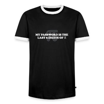 Mon mot de passe est les 8 derniers chiffres de Pi Pi Day Math - T-shirt contrasté Homme - noir/blanc - Devant - AI Model Female 172 light (172cm) & AI Model Male 178 light (178cm)