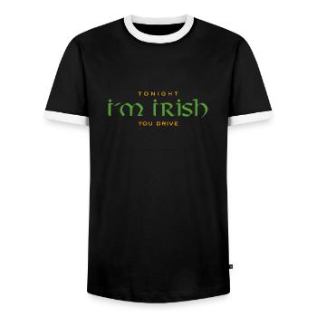 Irish lustiger Spruch - Tonight I m Irish - Männer Kontrast-T-Shirt - Schwarz/Weiß - Vorne - AI Model Female 172 light (172cm) & AI Model Male 178 light (178cm)