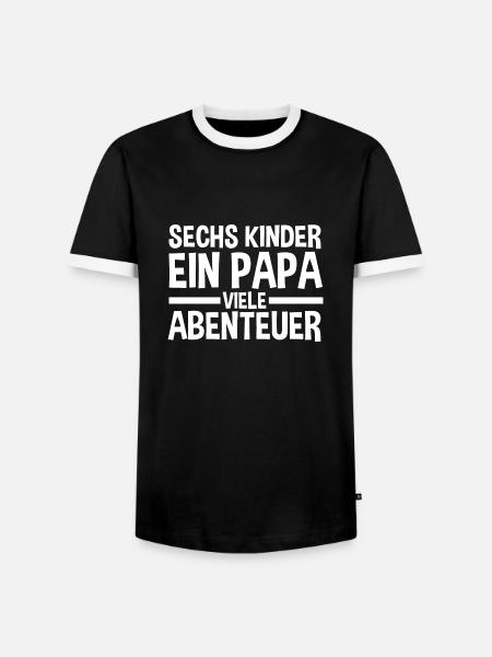 Papa Von 6 Kindern - Männer Kontrast-T-Shirt - Schwarz/Weiß