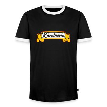Kärntnerin Kärntner Kärnten Österreich Partnerlook - Männer Kontrast-T-Shirt - Schwarz/Weiß - Vorne - AI Model Female 172 light (172cm) & AI Model Male 178 light (178cm)