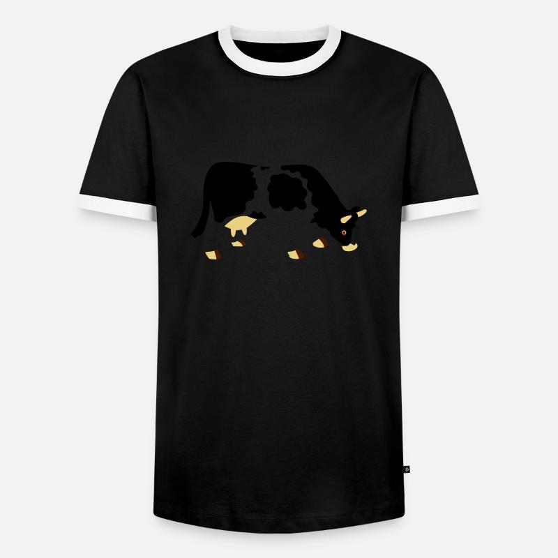 Kuh mit Löchern - Männer Kontrast-T-Shirt - Schwarz/Weiß