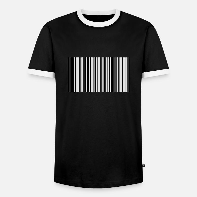 code barre - T-shirt contrasté Homme - noir/blanc