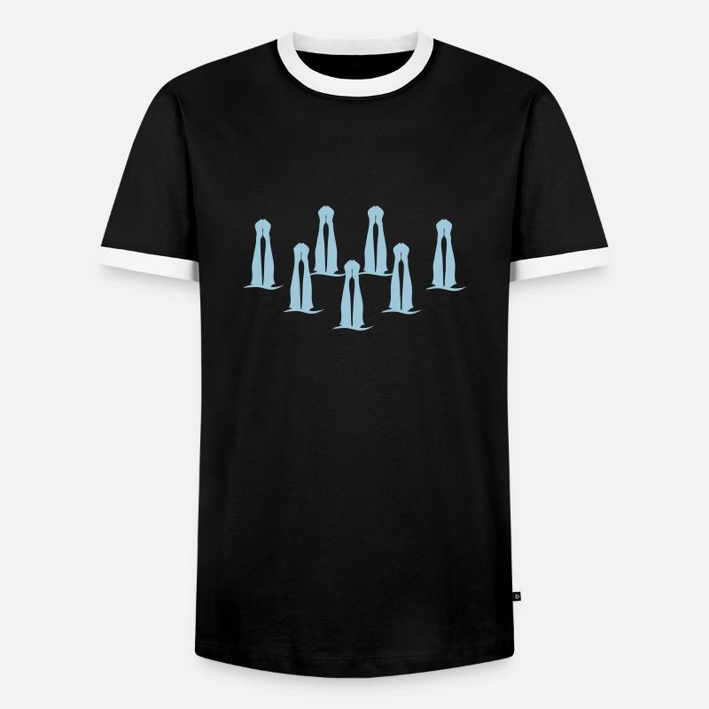 Synchronschwimmen - Männer Kontrast-T-Shirt - Schwarz/Weiß