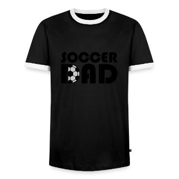 Design Soccer Dad Logo - Men's Ringer Shirt - black/white - Front - AI Model Female 172 light (172cm) & AI Model Male 178 light (178cm)
