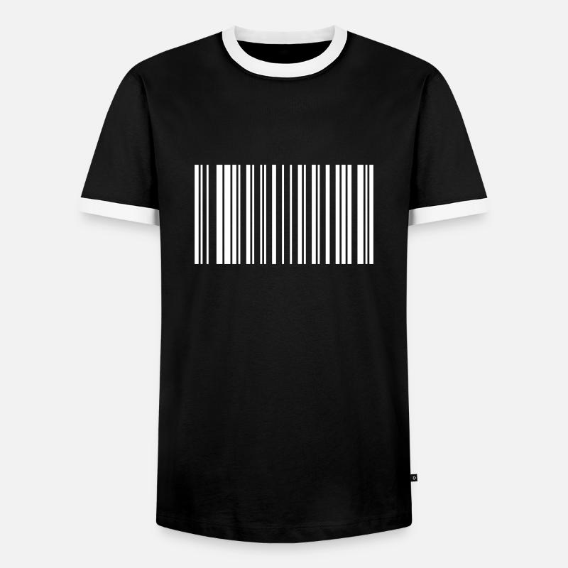 Code-barres de la paix Friedenszeichen Strichcode Symbole - T-shirt contrasté Homme - noir/blanc