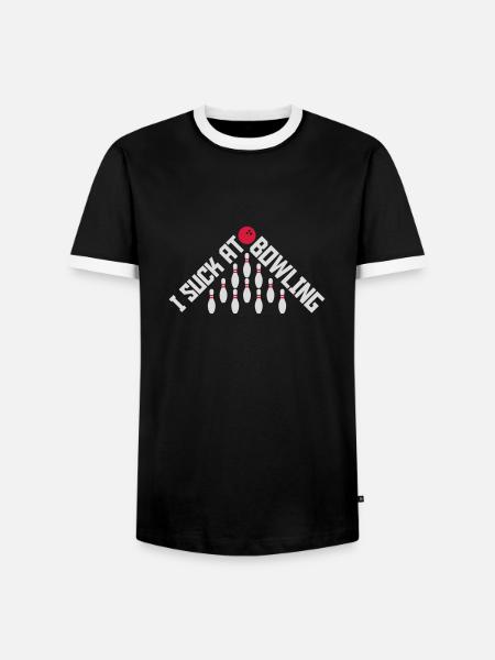I suck at bowling - Men's Ringer Shirt - black/white