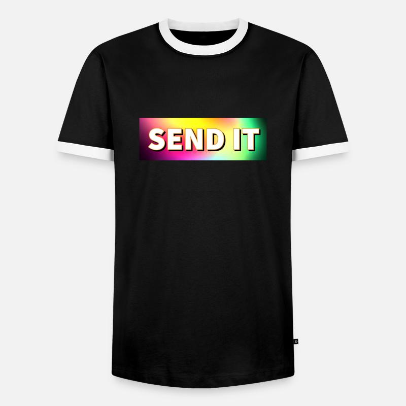 SEND IT box logo - Men's Ringer Shirt - black/white