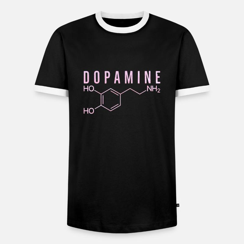 Dopamine molecule - Men's Ringer Shirt - black/white