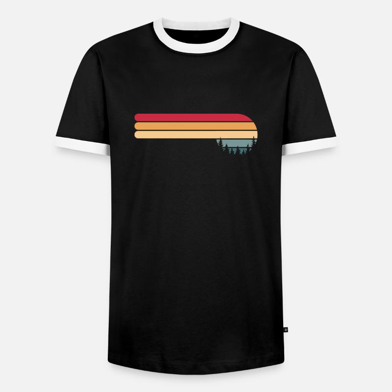 Forest Tree Sunset - Men's Ringer Shirt - black/white