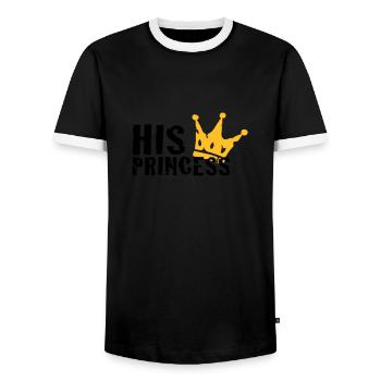 Sa princesse - T-shirt contrasté Homme - noir/blanc - Devant - AI Model Female 172 light (172cm) & AI Model Male 178 light (178cm)
