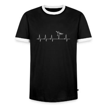 I love Ballet - Men's Ringer Shirt - black/white - Front - AI Model Female 172 light (172cm) & AI Model Male 178 light (178cm)
