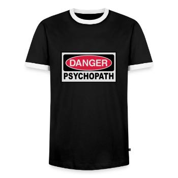 2541614 115188520 psychopathe - T-shirt contrasté Homme - noir/blanc - Devant - AI Model Female 172 light (172cm) & AI Model Male 178 light (178cm)