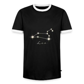 Sternzeichen Löwe - Männer Kontrast-T-Shirt - Schwarz/Weiß - Vorne - AI Model Female 172 light (172cm) & AI Model Male 178 light (178cm)