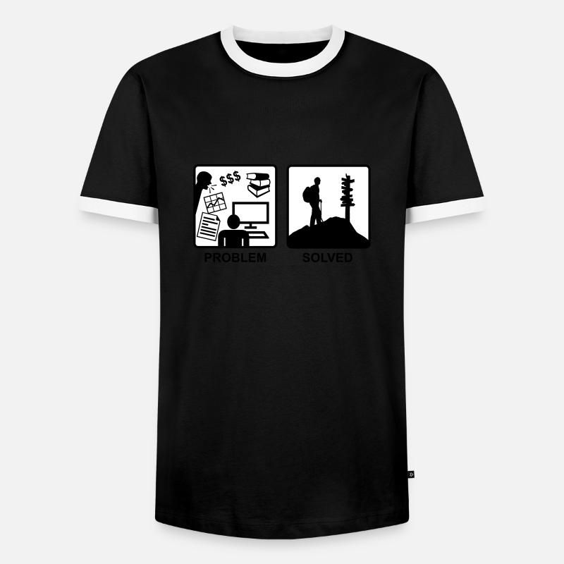Problem solved - Berg Wandern - Männer Kontrast-T-Shirt - Schwarz/Weiß