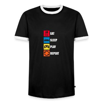 Gamer - Männer Kontrast-T-Shirt - Schwarz/Weiß - Vorne - AI Model Female 172 light (172cm) & AI Model Male 178 light (178cm)