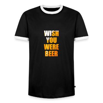 Bier - Männer Kontrast-T-Shirt - Schwarz/Weiß - Vorne - AI Model Female 172 light (172cm) & AI Model Male 178 light (178cm)