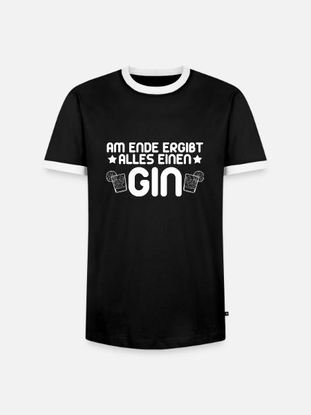 Gin - Gin Liebhaber GIN Spruch - Männer Kontrast-T-Shirt - Schwarz/Weiß