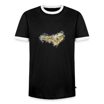 Cheetah - Men's Ringer Shirt - black/white - Front - AI Model Female 172 light (172cm) & AI Model Male 178 light (178cm)