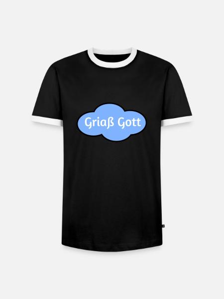 Griaß Gott - Männer Kontrast-T-Shirt - Schwarz/Weiß